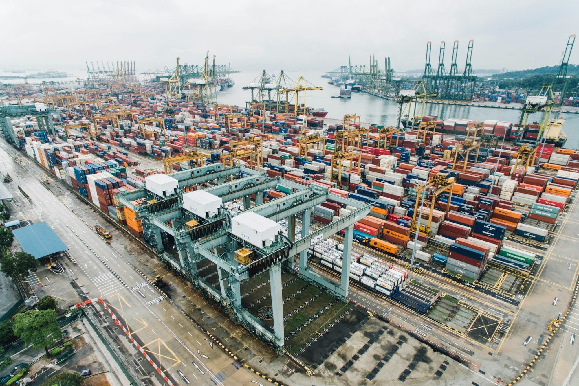 Container terminal handling export volume